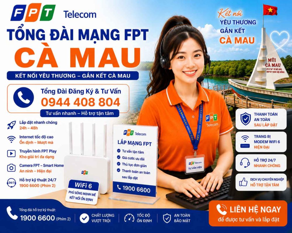 tổng đài fpt cà mau