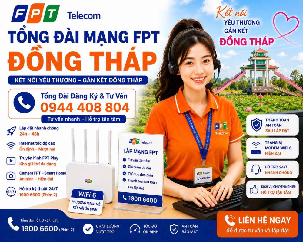 tổng đài fpt đồng tháp